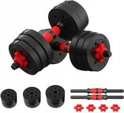 4FIZJO Hantle Bitumiczne Regulowane 40kg Czarny Czerwony