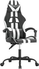 vidaXL Fotel gamingowy, czarno-biały, sztuczna skóra (3143823)
