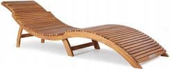 Leżak Ogrodowy Drewniany Akacja Składany Sauna