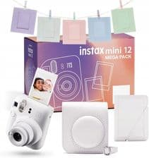 Fujifilm Aparat Instax Mini 12 Biały Pokrowiec + Sznurek + Klamerki