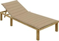 Zakito Home Leżak Drewniany Z Poduszką Beżową 200X70X77cm Zh3065822