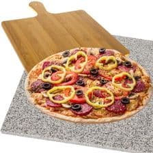 Kamień do Pizzy 36x38 cm Łopatka Granitowy do Pieczenia Grilla Deska Zestaw RUHHY