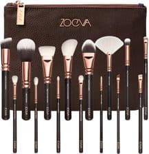 Profesjonalny Zestaw do Makijażu Twarzy i Oczu-Komplet 15 Pędzli do Makijażu - Brązowy
