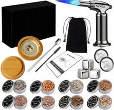 Supero Zestaw Do Wędzenia Whisky Smoker Z Narzędziami, Do Drinków, Barmański, Xl