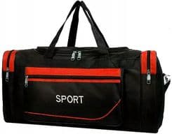 Duża Torba Sportowa Treningowa 25L Czarna Bagaż Na Siłownię Basen Podróżna