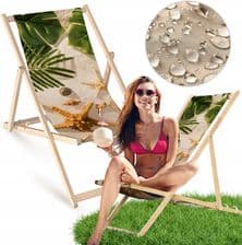 Allbag Leżak Drewniany Plaża Rozgwiazdy Liście Ogrodowy Plażowy Bukowy