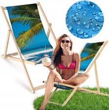 Allbag Leżak Drewniany Wakacyjny Plaża Morze Palma Ogrodowy Plażowy Bukowy