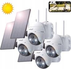 Iegeek Kamera Zewnętrzna Solarna Obrotowa Bezprzewodowa Wifi Ip 3Mpx 4X Zoom 4Szt.
