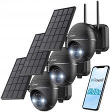 Iegeek 5Mpx Zewnętrzna Solarna Kamera Wifi Ip Pir Obrotowa 4Xzoom Bezprzewodowa X3