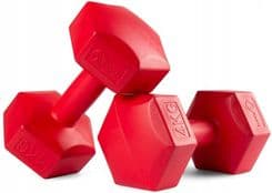 Msport Hantle Bitumiczne Hexagonalne Ciężarki 2X4Kg Czerwony