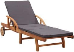 Gravora Klasyczny Leżak Drewniany Akacjowy Z Poduszkami Naturalny 200x68 30-83cm G05121813
