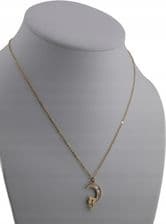 Blueberry Naszyjnik Złoty Księżyc Stal Chirurgiczna 316L