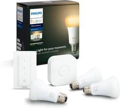 PHILIPS HUE White ambiance Zestaw startowy E27 3 szt. + pilot (929002216903)