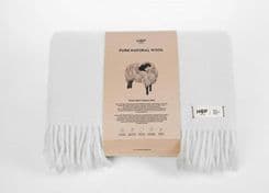 Hop Design Koc wełniany 145x205 Yeti Perłowy Biały