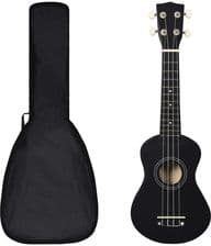 Vidaxl Ukulele Sopranowe Z Pokrowcem, Dla Dzieci, Czarne, 21"