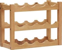 vidaXL Stojak Na 12 Butelek Wina 47X21X36Cm Lite Drewno Dębowe (289202)